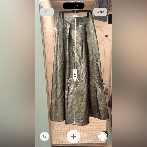 Floor Length Carmen Marc Valvo Skirt with pockets (gold hints of black), size 12 - Picture 9 of 9